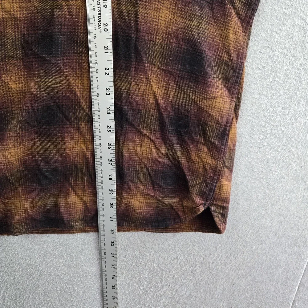 Levi's Men Button Up Shirt‎ 3XL Brown Plaid Flannel Casual Grunge Skate Work